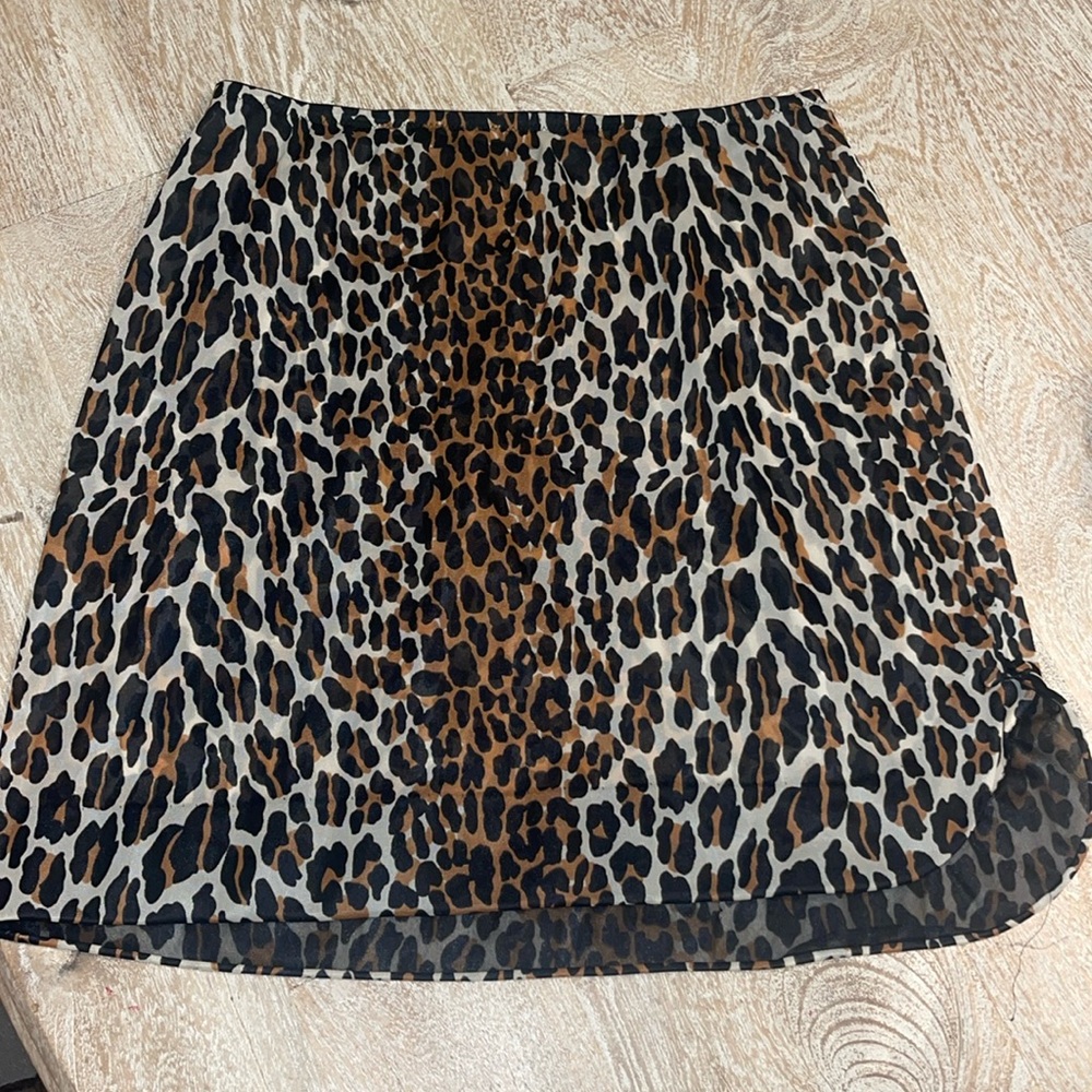 Vintage Skirt Slip Size Small to Medium Leopard Animal Print